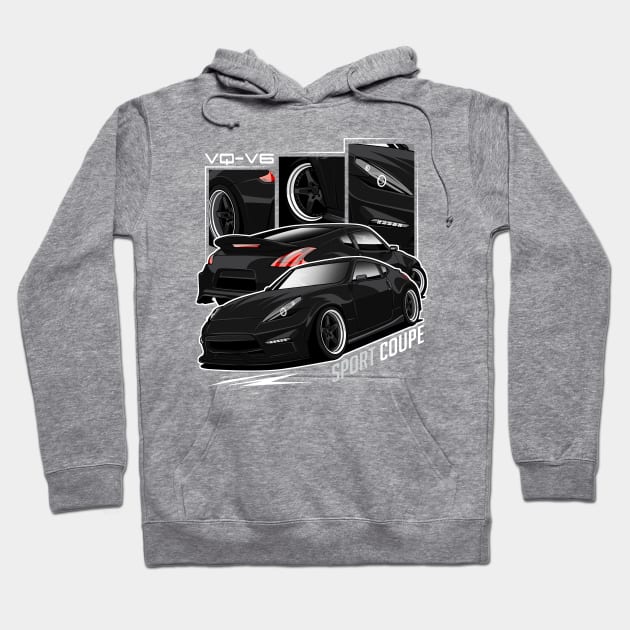 Full Black Nissan 350Z VQ-V6 Sport Coupe Hoodie by Aiqkids Design